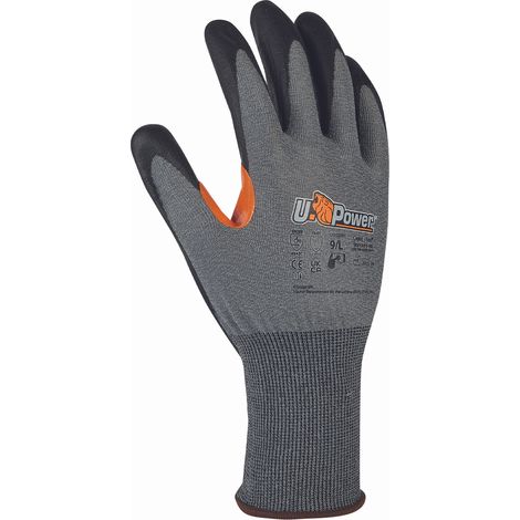 U-Power Atlas Guanti Lavoro Nylon HPPE Antitaglio C Grigio 7/S 12 Pz