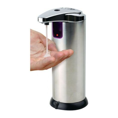 Distributeur de savon automatique - Appliquer le savon sans le toucher - Pratique et économique - Pour savon, gel ou alcool désinfectant (1/5)