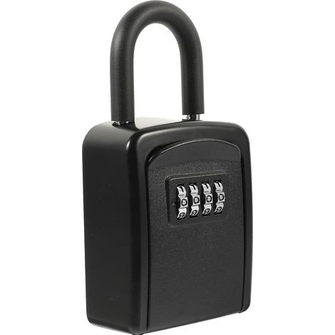 Boîte à Clés Sécurisée Noire Code à 4 Chiffres, Étanche et Résistante Abs Acier, pour Activités Quotidiennes des Gardiens d'animaux (1/5)