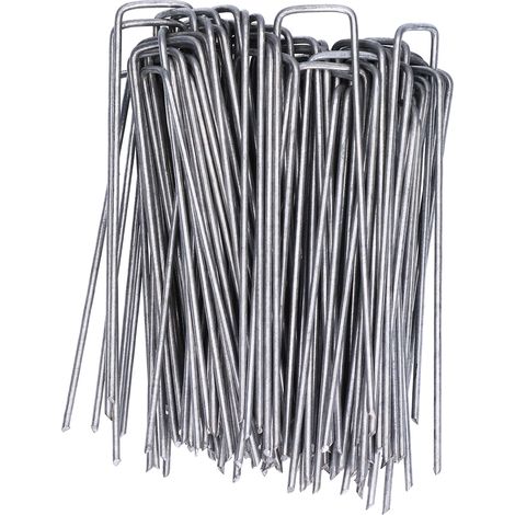 Lot de 50 piquets de jardin en forme de U pour fixer clôtures et bâches de sol