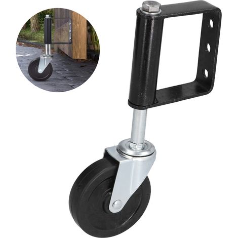 Roue tubulaire en caoutchouc de 10 cm (4 pouces) avec ressort, roulette pour porte, accessoire de porte, roulette pour portail domestique et industriel, surface irrégulière 100 x 25 mm (1/5)