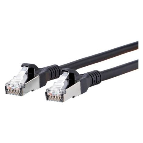 Metz Connect  1308450500-E RJ45 Cavo di rete, cavo patch CAT 6A S/FTP 0.50 m Nero con protezione 1 pz.