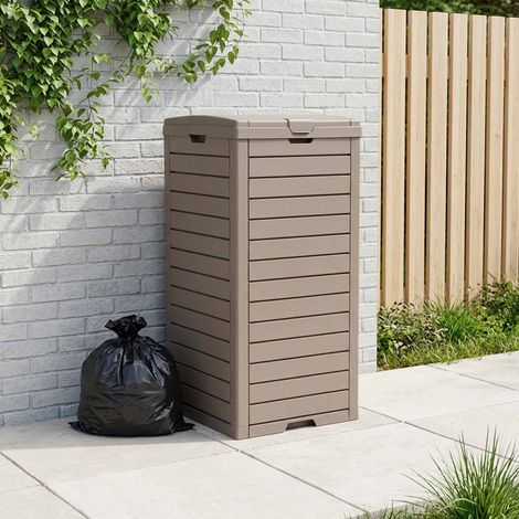 vidaXL Outdoor Garbage Bin Light Brown 41x41x86 cm Polypropylene (1/5)