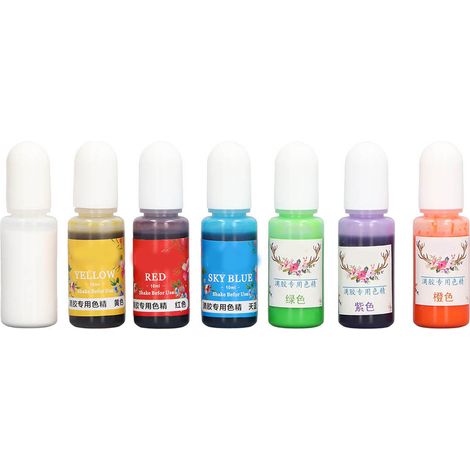 Ensemble 7 teintes pigment résine époxy, pénétration facile et transparence élevée, colorant résine pour travaux manuels. (1/5)