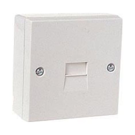 Dencon White Telephone Socket 1 Way - Plastic Material (1/2)