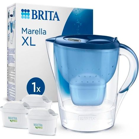 Brita Caraffa Marella XL Blu Capacità 3.5 L , MAXTRA PRO All-in-1 Caraffa + 3 Filtri