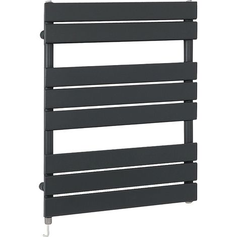 Milano Lustro Electric Anthracite Flat Panel Heated Towel Rail Radiator with Simple Heating Element - 825mm x 600mm (1/5)
