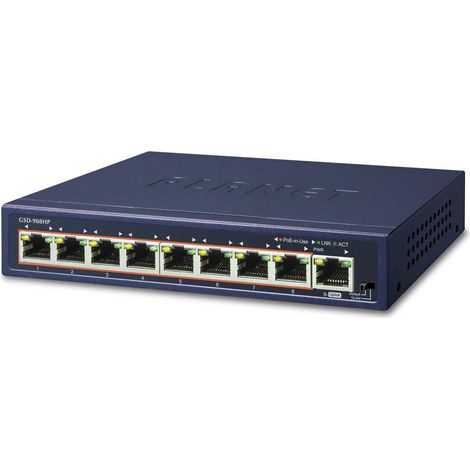 Planet 8-Port 10/100/1000 Gigabit, GSD-908HP