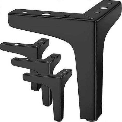 Un ensemble de 4 pieds de meubles, capables de supporter jusqu'à 800 kg, pieds de table triangulaires en métal de 10 cm, pieds de meubles de style épingle à cheveux, adaptés aux armoires et aux canapé (1/5)