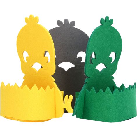 Lot de 3 cache-pots décoratifs mignons en forme de poussin, 3 couleurs vives, pour une décoration réussie de votre intérieur. (1/5)