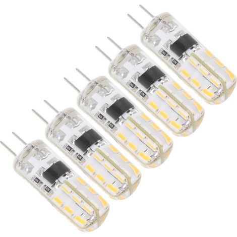 10 ampoules LED G4 culot à 2 broches 1,5W AC110V 110LM silicone pour éclairage extérieur jardin lumière blanche 6000K (1/5)