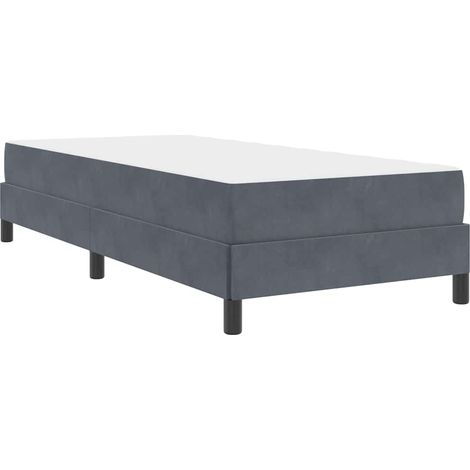 Lit simple，Lit adulte，Lit boxspring avec matelas Gris foncé 80 x 200 cm Velours