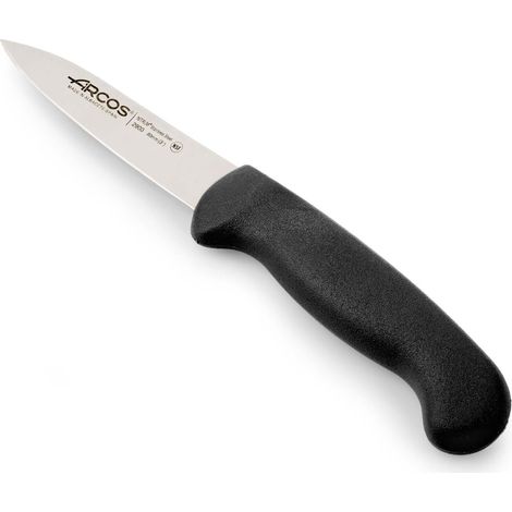 Cuchillo Mondador Arcos Colour - Prof  290025  de acero inoxidable Nitrum y mango ergonómico de Polipropileno de color negro y hoja de 8 cm, funda display (1/5)