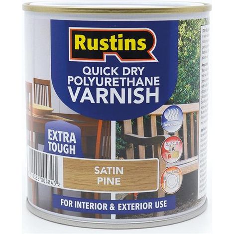 Rustins PSPIW500 Quick Dry Polyurethane Varnish Satin Pine 500ml PSPIW500 RUS4119