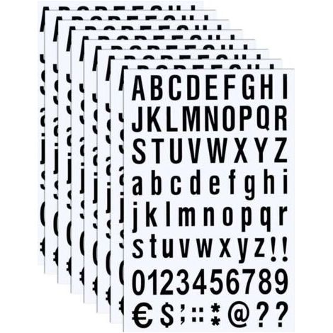 Sheet Self Adhesive Vinyl Letters and Numbers Set, Mailbox Number Stickers for Signs, Windows, Doors, Cars, Address Number (Black, 1 inch)