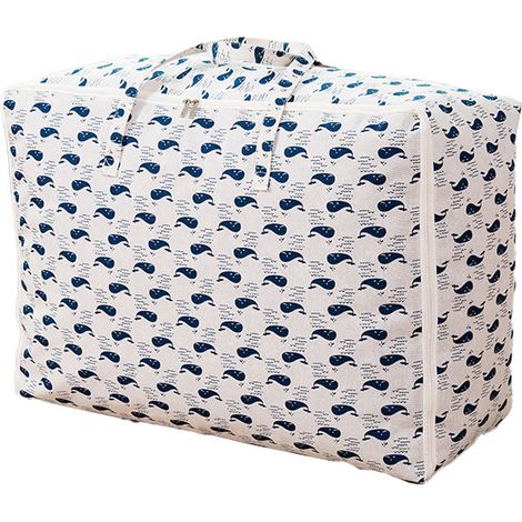 Sac De Rangement Anti-Humidité - 60 x 47 x 30 cm - En Coton Et Lin - Pour Vêtements D'hiver Et Couettes - 1 Pièce (1/5)