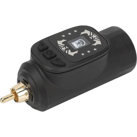 Batterie sans fil pour stylo de tatouage 1600mAh, interface RCA, écran numérique, noir - Alimentation rechargeable pour machine à tatouer, pack de 1, compatible pistolet de tatouage. (1/5)