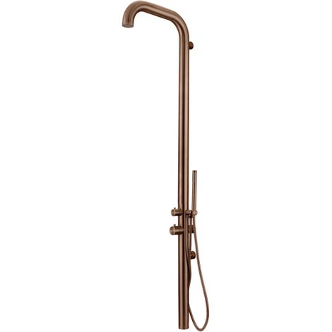 FugaFlow Eccelente Acces Original Douche extérieure - Acier inoxydable 316 - douchette à main - modèle mural - Cuivre brossé PVD (Cuivre) (1/5)