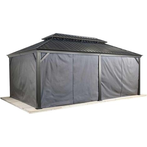 Sojag Rideaux avec clips pour pavillon Messina 1220 Rideaux avec clips Gris foncé