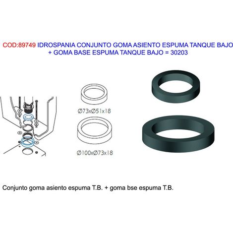 Sedile in schiuma basso del serbatoio e gruppo in gomma della base 30231