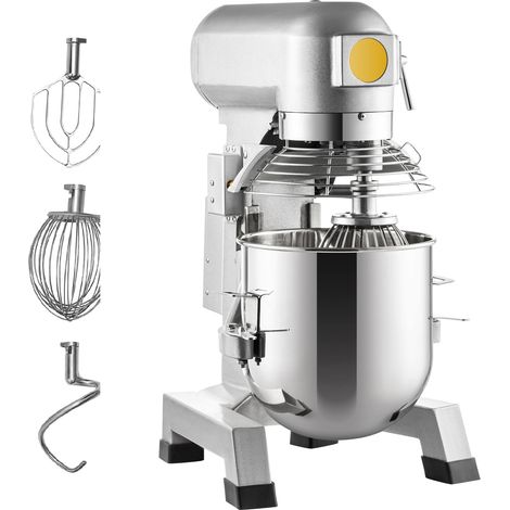 Kommerzieller Standmixer von Mophorn, 15-Quart-Edelstahlschüssel, 850 W Hochleistungs-Elektromixer mit 3 einstellbaren Geschwindigkeiten (113/184/341 U/min), inkl. Knethaken, Schneebesen
