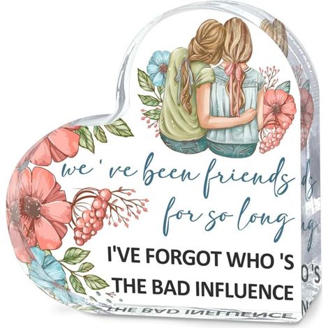 Plaque décorative cœur acrylique, cadeau souvenir pour papa maman sœur ou famille(15 cm) (1/4)