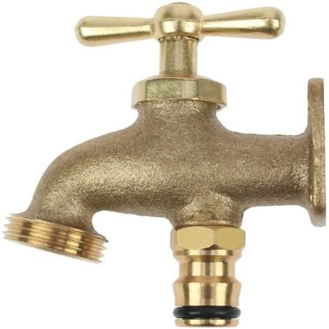 Solid brass outdoor tap compatible with pipe fittings - Ideal garden tap for housing estates, sandpits and construction yards - No plumbing required (1/5)