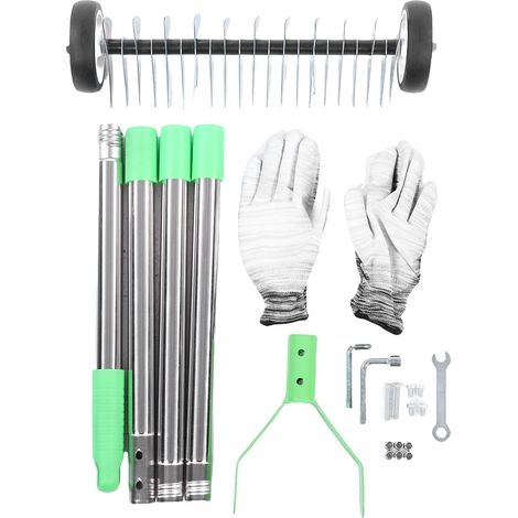 Râteau à scarifier Acier Inoxydable Réglable Large Tête Robuste pour Déchaumage Aération du Sol Jardin (1/4)