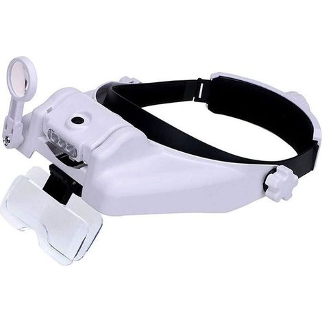 Magnifying Glass with Light, Head Mount Magnifying Glass with 3 LEDs for Jeweler, 1X to 14X Zoom Hands-Free with Lighted Glasses (1/5)