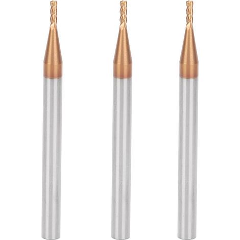3-teiliger Fräser, 4 Schneiden, Wolframstahl, CNC-Schaftfräser, Schneidwerkzeug 1,5 x 50 x 4T