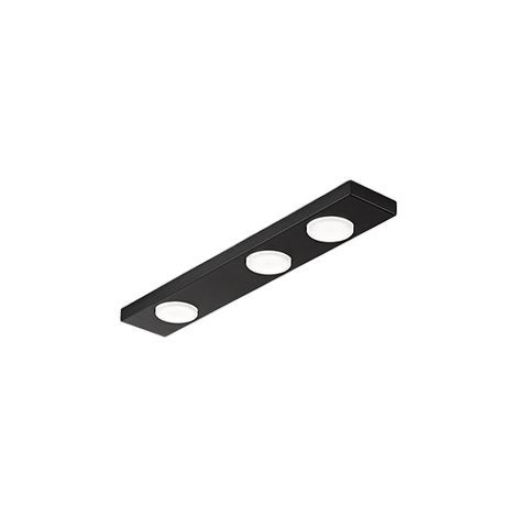 Button - Plafonnier Led 3Xgx53 Max 15W, Rectangulaire 60X10 Cm, Métal Peint, Ip20 - Perenz - Noir (1/3)