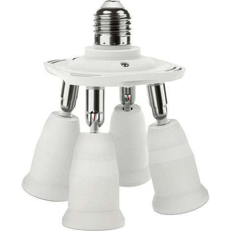 Adaptador distribuidor de portalámparas E27 4 en 1, convertidor de lámpara de araña, 10,5 x 10,5 x 12,5 cm (1/4)