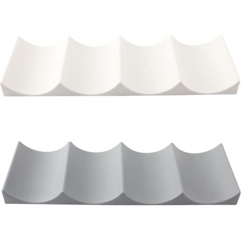 Soporte para botellas de nevera de 2 piezas, alfombrilla para botellas, botellero de plástico apilable, estante para vino, soporte para botellas para nevera de cocina, blanco/gris, 1029,3 cm