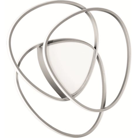 Plafoniera Led ROSE dimmerabile in metallo verniciato Argento D64 cm (1/4)