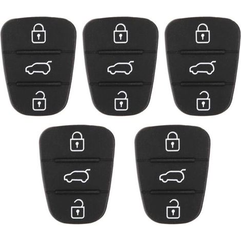 5 pièces de remplacement pour clé en caoutchouc à 3 boutons pour Hyundai Fit pour Kia (sans lettre)