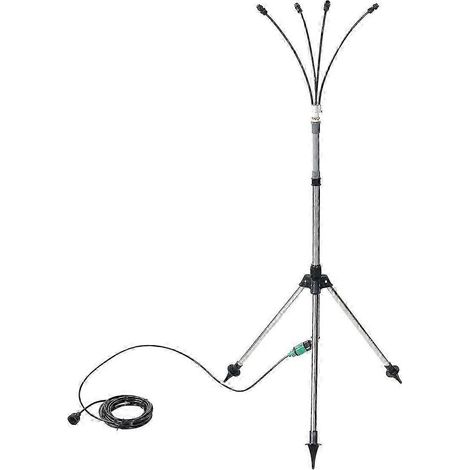 Brumisateur sur pied pour terrasse extérieure, hauteur réglable de 1,25 m, système de brumisation portable pour rafraîchir jardin et terrasse. (1/5)