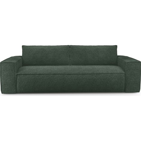 Canapé convertible express matelas Dunlopillo 160cm 4 places en velours vert émeraude (1/5)