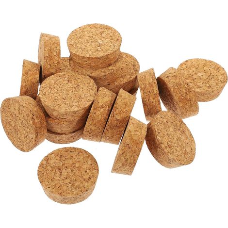 20 bouchons pour bouteilles - 20 mm - bois - beiges, coniques (1/5)