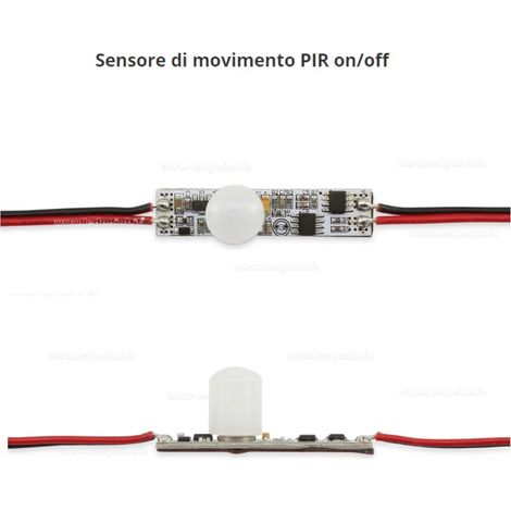 INTERRUTTORE CON SENSORE PIR DI MOVIMENTO PER PROFILO LED