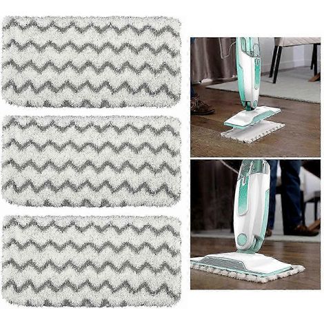 Lingettes pour balai vapeur AURA en microfibre, pour le nettoyage et la décontamination des sols, 31 x 17,5 cm, protègent les surfaces. Lot de 3. (1/4)