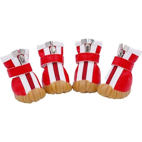 Wasserdichte und rutschfeste Hundeschuhe mit passenden roten Socken – 2er-Pack (1/5)