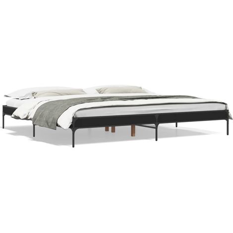 Maison Exclusive - Bettgestell Schwarz 200x200 cm Holzwerkstoff u (1/5)