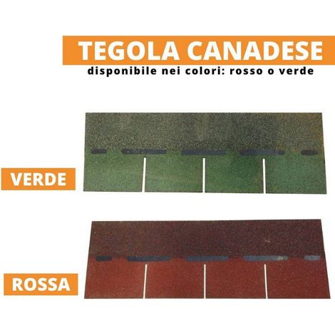Tegola canadese - Copertura tetti fogli da 1 mt Rosso (1/3)