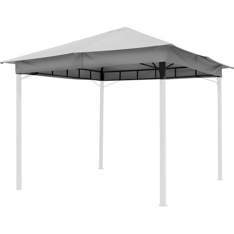 Toit de rechange pour tonnelle de jardin TOOLPORT Sunset Classic 3x3 m, gris perle