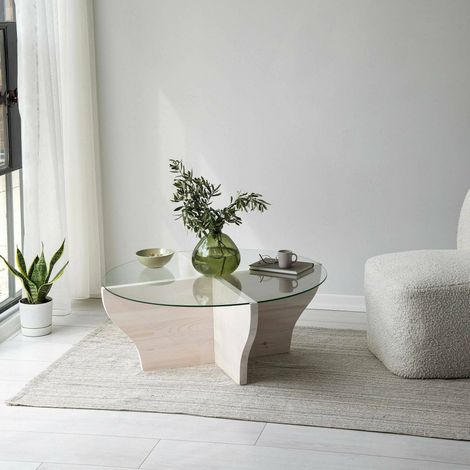 Dmora - Wohnzimmertisch Dborrell, Niedriger Wohnzimmertisch, Kaffeeregal, Couchtisch für Sofa, 92x92h36 cm, Weiß (1/5)