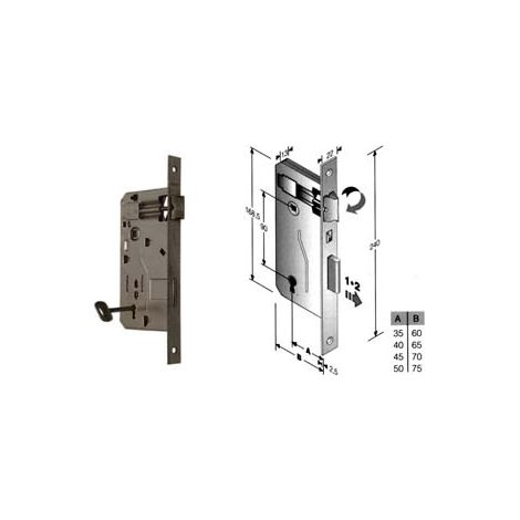 SERRATURA A BUSSOLA DA INFILARE BORDO QUADRO FERRO LUCIDO  mm.40 bordo acciaio lucido    BONAITI