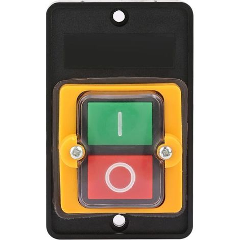 Commutateur à Bouton Poussoir, AC220V / 380V 10A Bouton Poussoir Étanche Interrupteur Sécurité Interrupteur à Bouton-Poussoir ON/OFF pour Machines Textiles d'Équipement Mécanique (1/4)