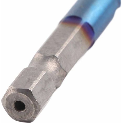 Mèche à tarauder HSS plaquée bleue 6,35mm pour taraud M3, queue hexagonale