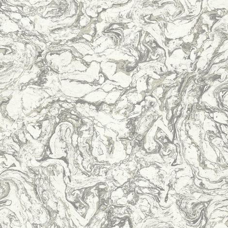 Wallquest Caspia Marble Silver Wallpaper Modern Contemporary Acrylic Coated (1/4)