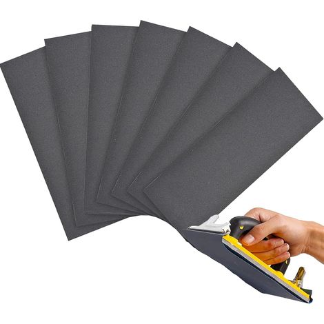 Lot de papier abrasif, papier abrasif grain fin 2000, 2500, 3000, papier abrasif humide et sec, papier abrasif en métal 9 x 23 cm pour voiture, métal, peinture, meubles en bois, papier (1/5)